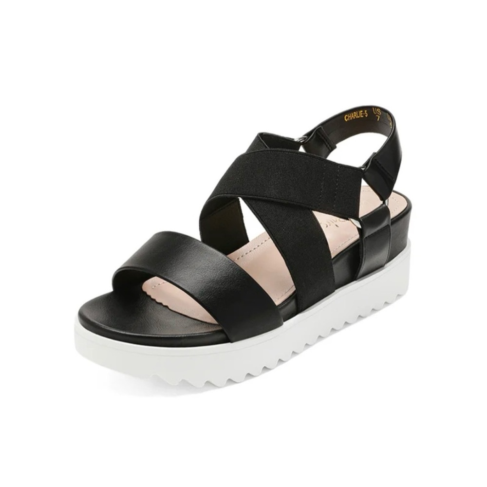 Dream Pairs Black Sandals with White Sole